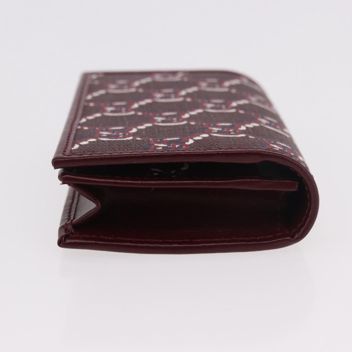 GUCCI GG Shadow Card Case PVC Bordeaux 795044 Auth SW2358M