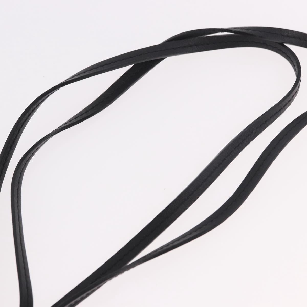 GUCCI Clochette Necklace Leather Black Auth SW2359V