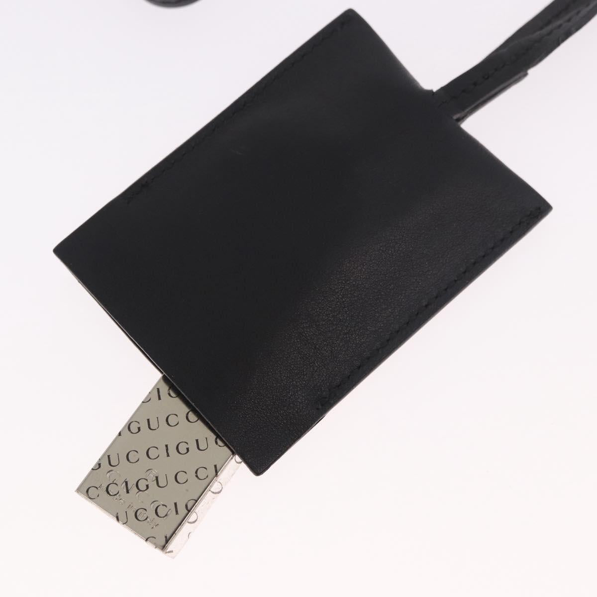 GUCCI Clochette Necklace Leather Black Auth SW2359V