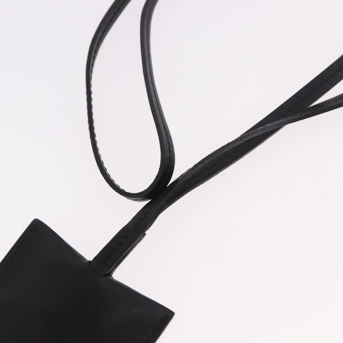 GUCCI Clochette Necklace Leather Black Auth SW2359V