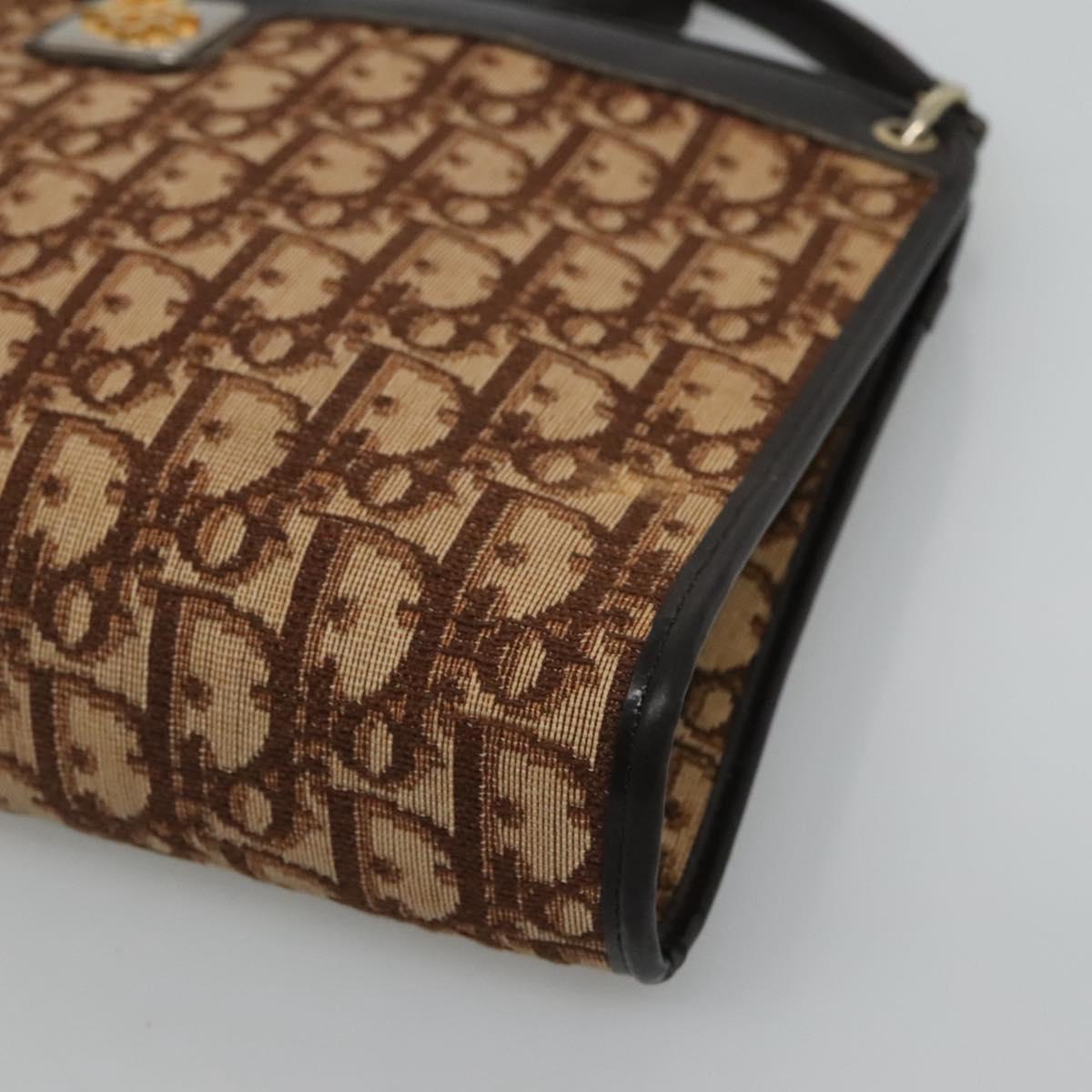 Christian Dior Trotter Canvas Shoulder Bag Brown Auth sw236