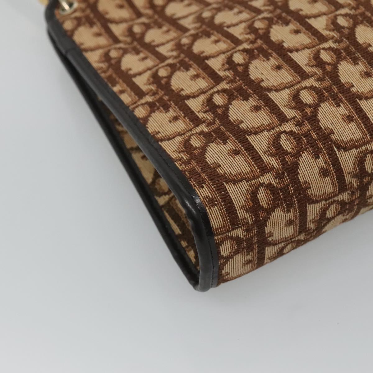 Christian Dior Trotter Canvas Shoulder Bag Brown Auth sw236