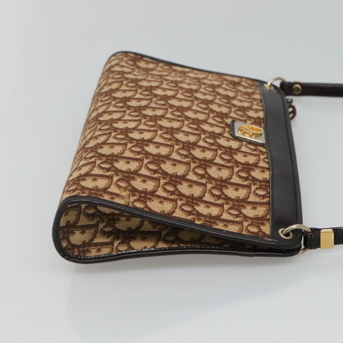 Christian Dior Trotter Canvas Shoulder Bag Brown Auth sw236