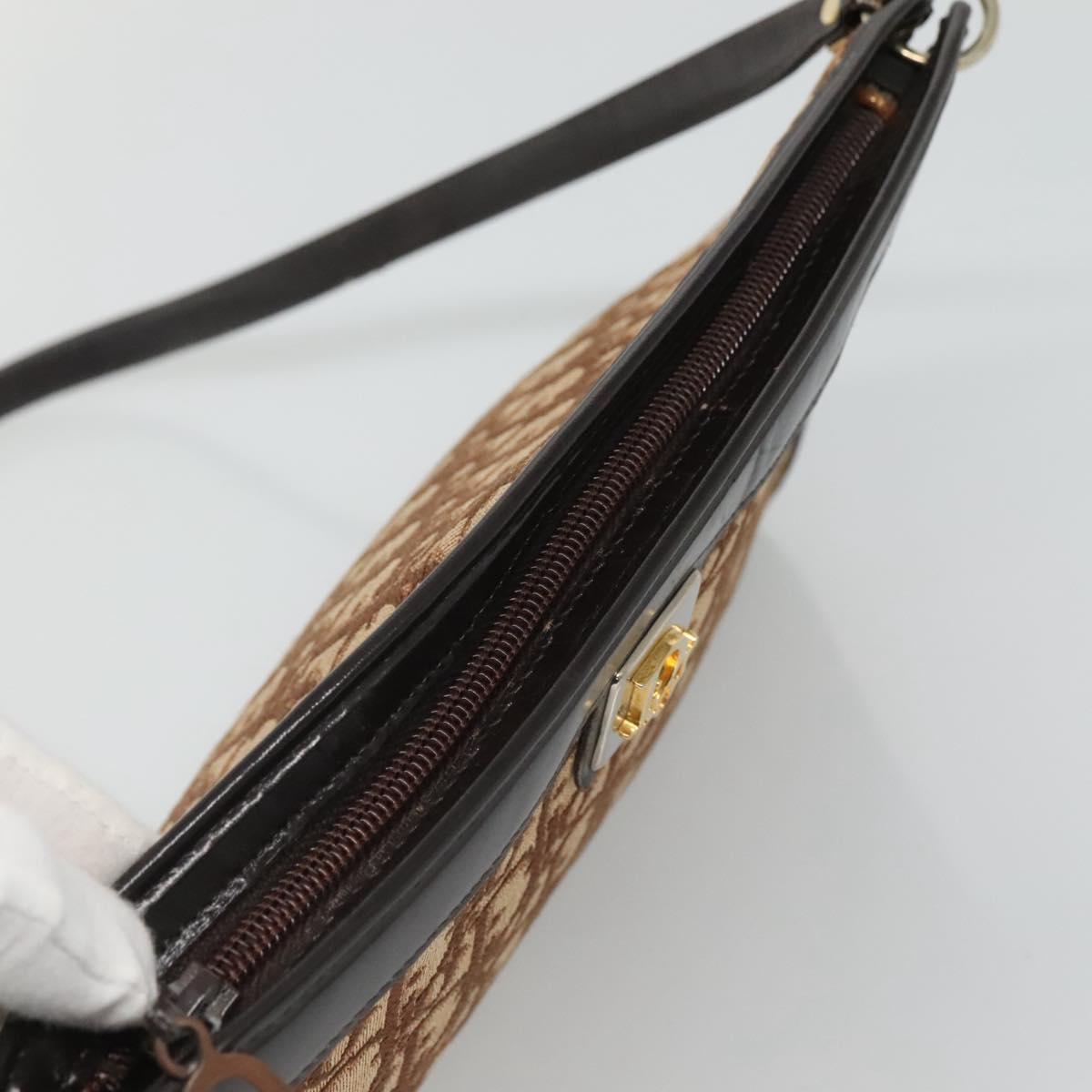 Christian Dior Trotter Canvas Shoulder Bag Brown Auth sw236