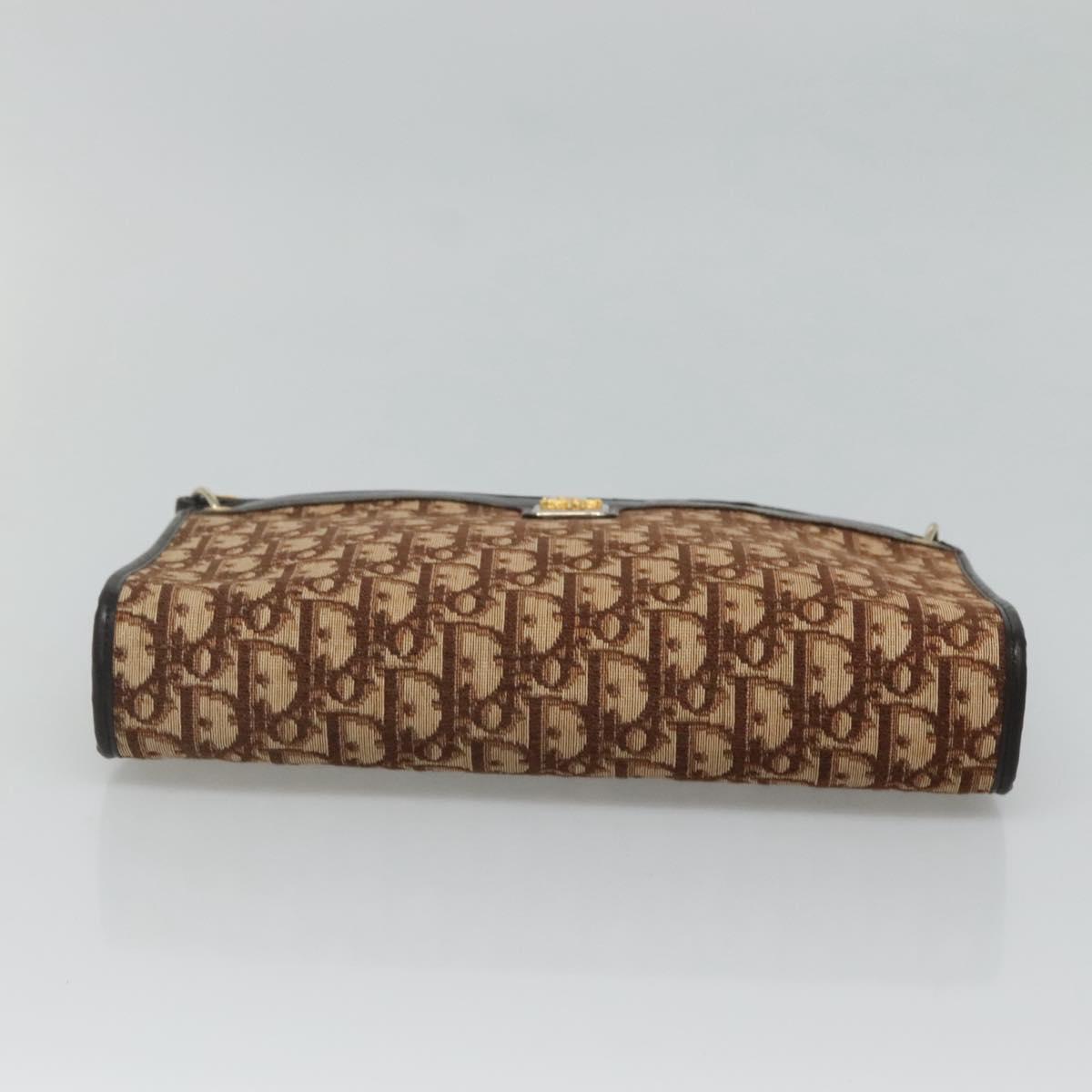 Christian Dior Trotter Canvas Shoulder Bag Brown Auth sw236