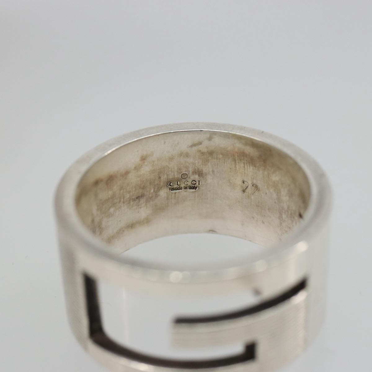 GUCCI icon Ring metal Silver Auth SW2360V