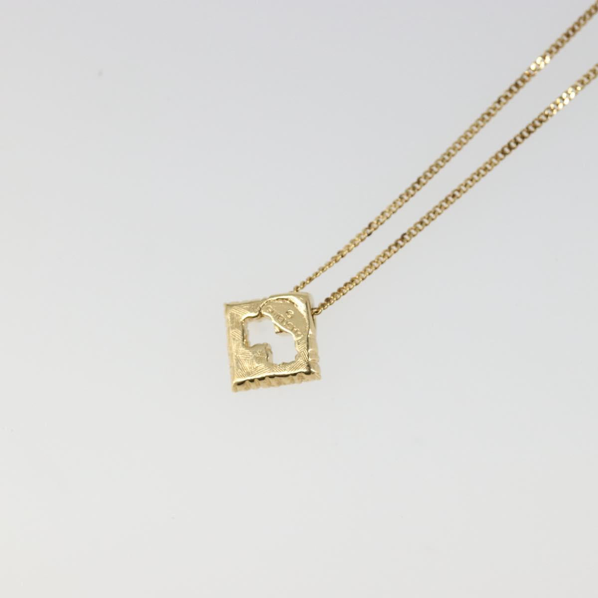 GIVENCHY Rhinestone Necklace metal Gold Auth SW2366