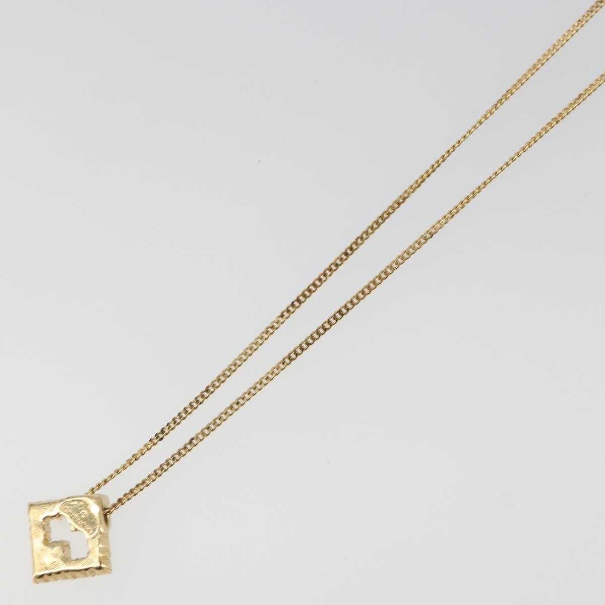 GIVENCHY Rhinestone Necklace metal Gold Auth SW2366