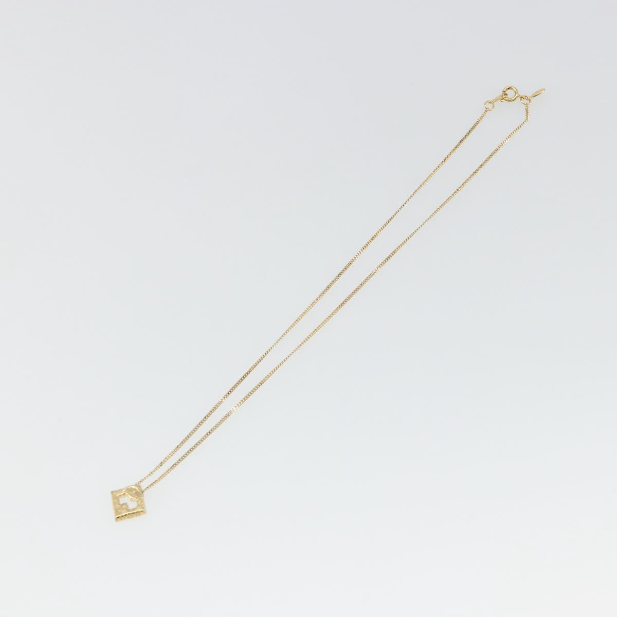 GIVENCHY Rhinestone Necklace metal Gold Auth SW2366