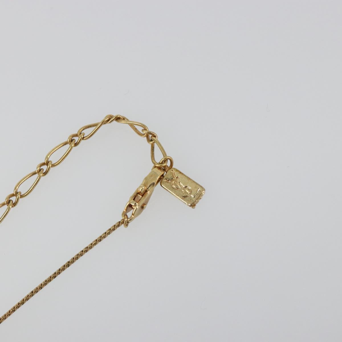 SAINT LAURENT Necklace metal Gold Tone Auth SW2370