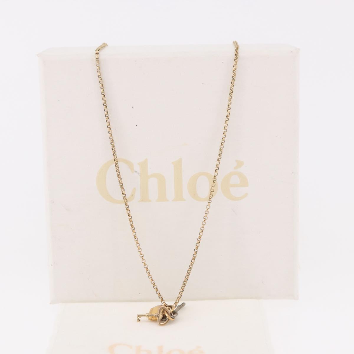 Chloe Necklace metal Gold Auth SW2372