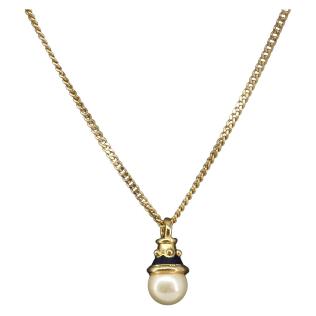 BURBERRY Necklace metal Gold Auth SW2375