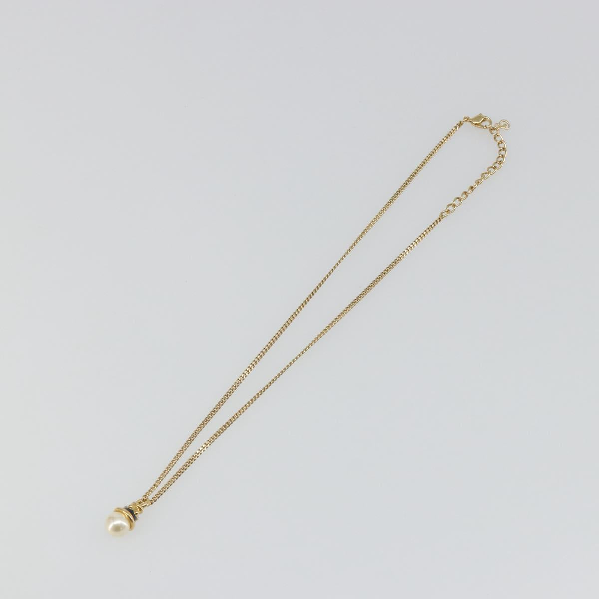 BURBERRY Necklace metal Gold Auth SW2375