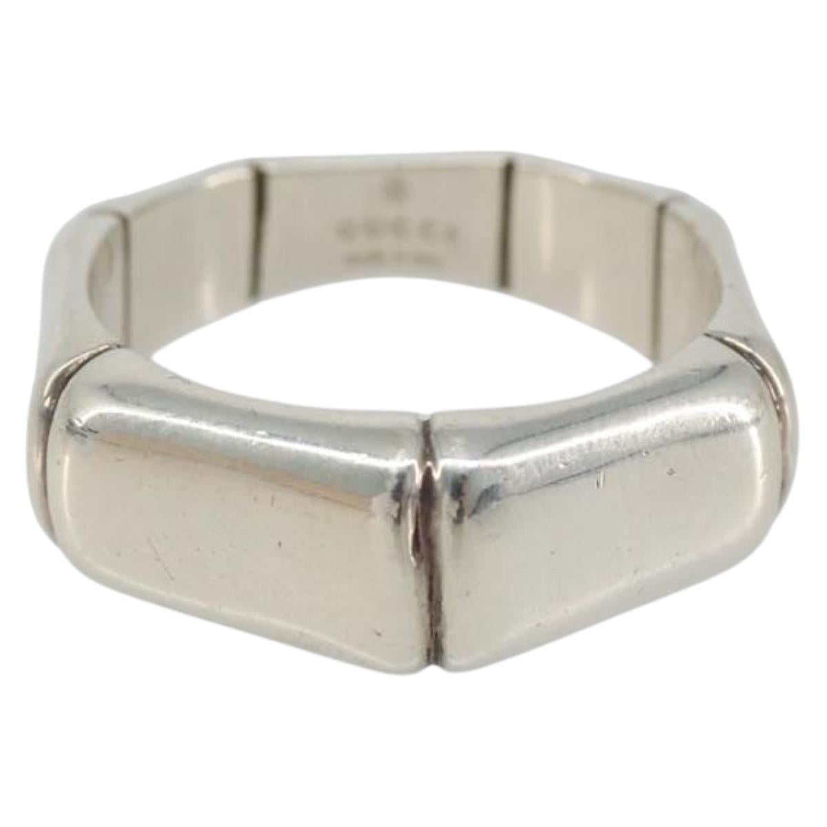 GUCCI Bamboo Ring Ag925 Silver Auth SW2377V