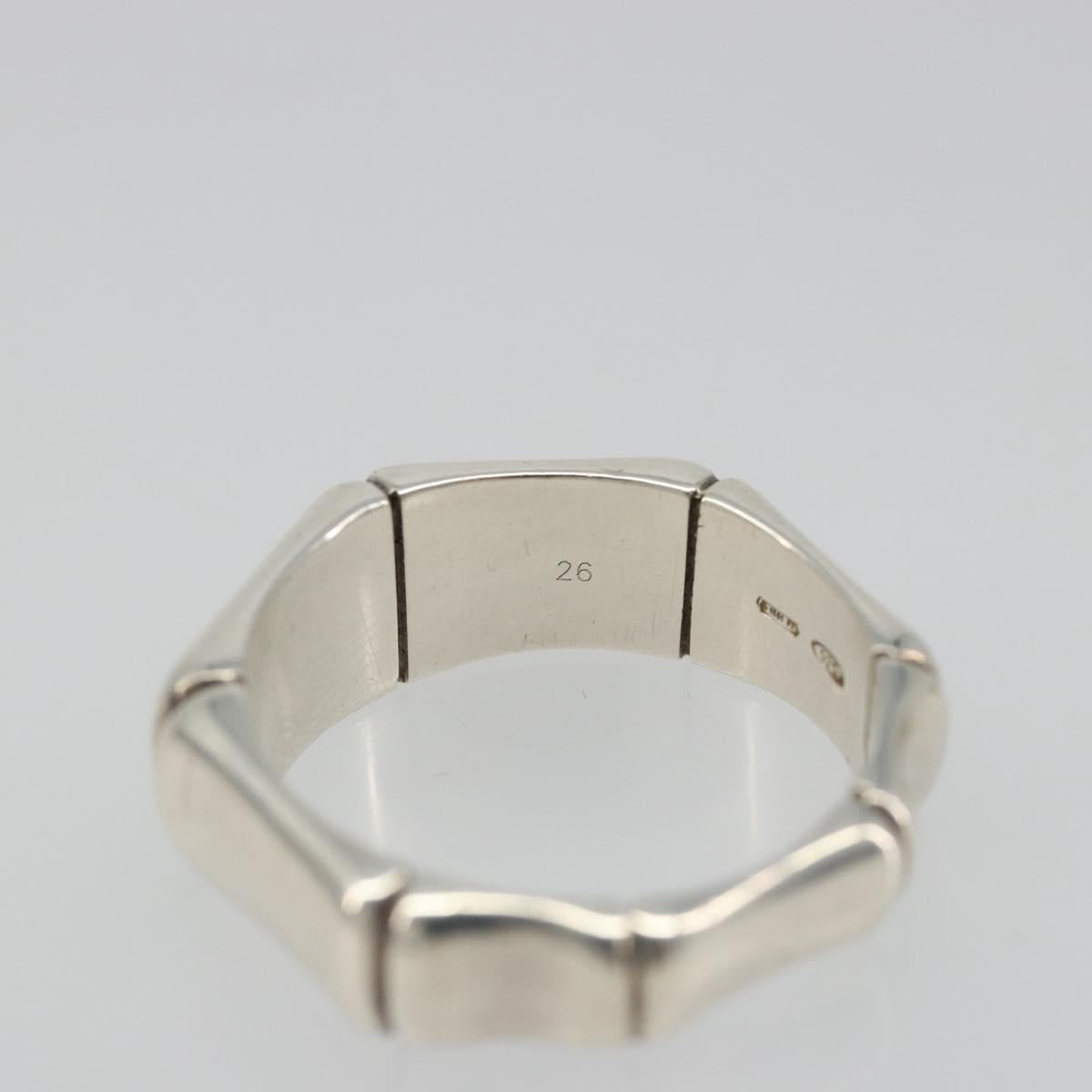 GUCCI Bamboo Ring Ag925 Silver Auth SW2377V