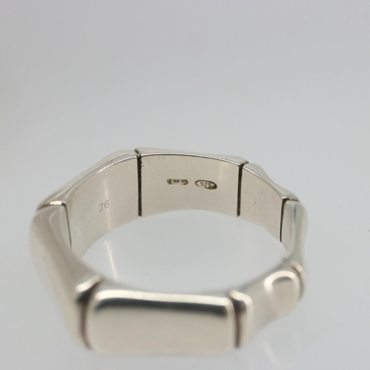 GUCCI Bamboo Ring Ag925 Silver Auth SW2377V