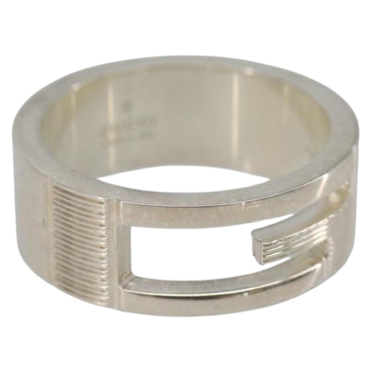 GUCCI Branded G Ring Ag925 Silver Auth SW2378V