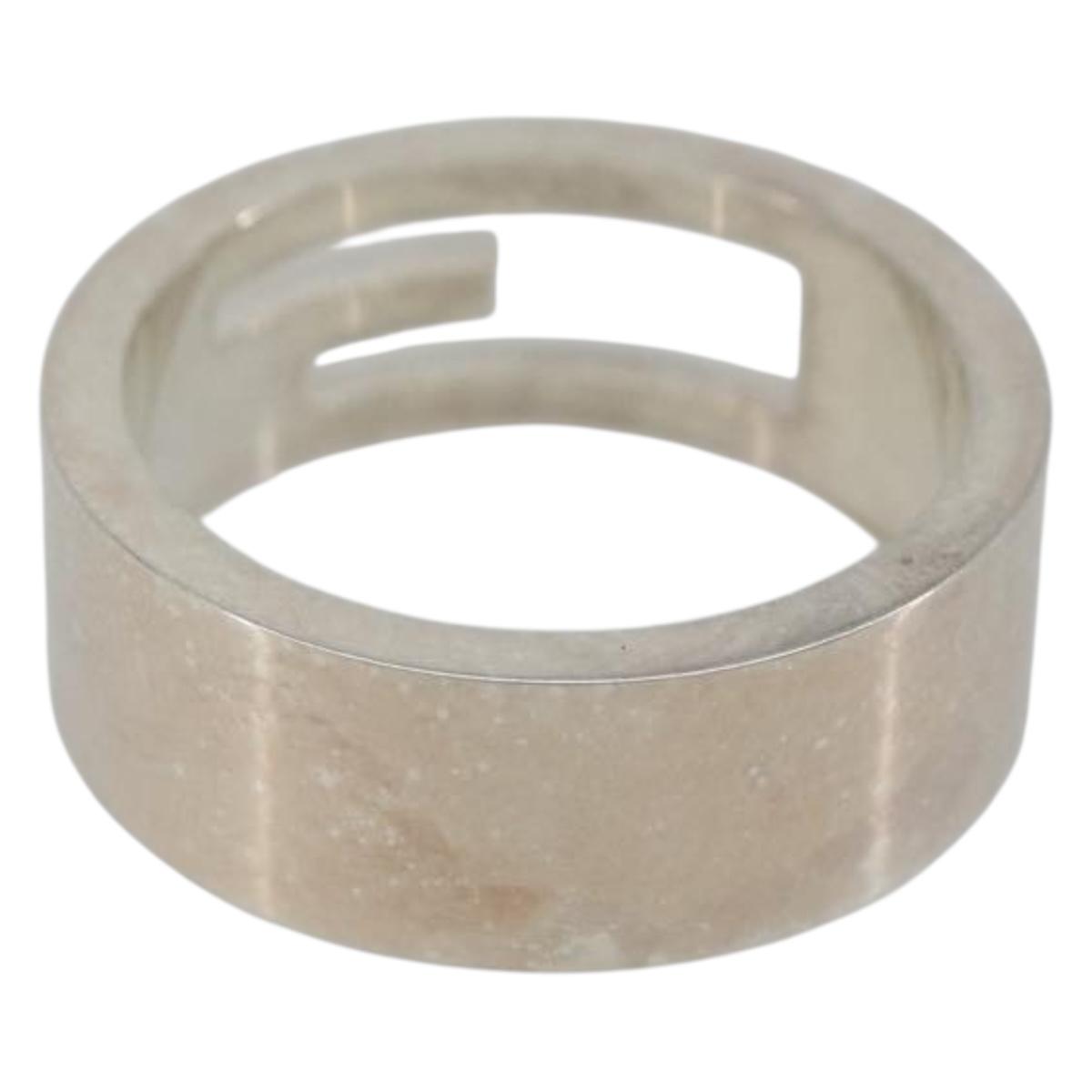 GUCCI Branded G Ring Ag925 Silver Auth SW2378V