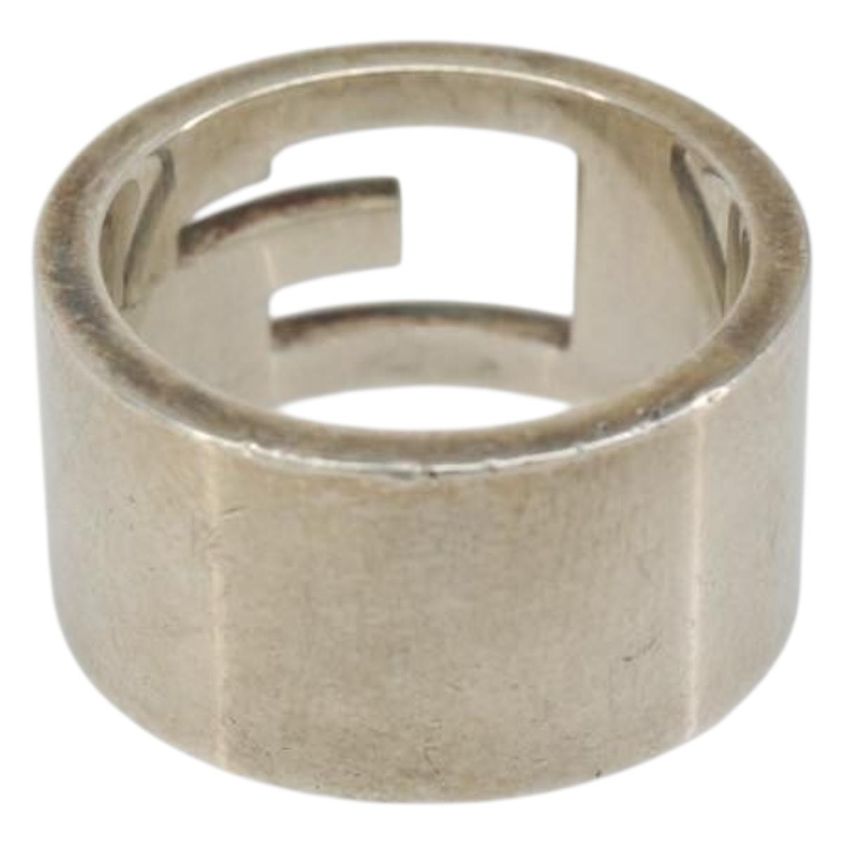 GUCCI Branded G Ring Ag925 Silver Auth SW2379V