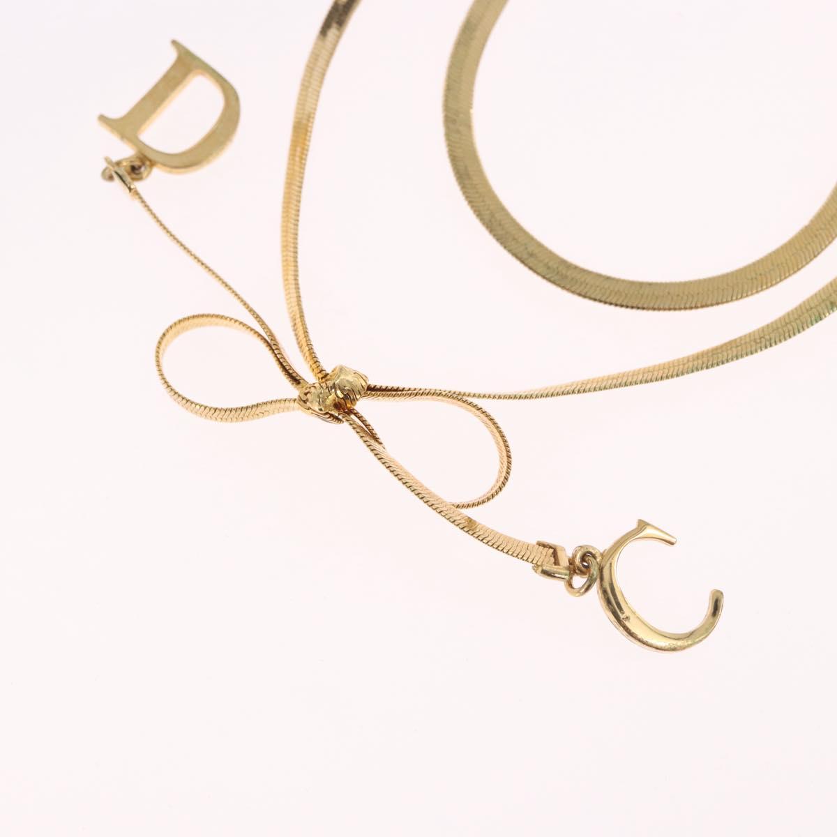 Christian Dior Necklace metal Gold Auth SW2382V