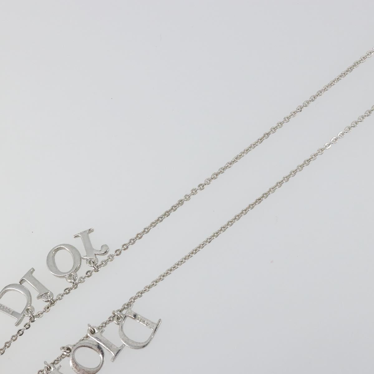 Christian Dior Necklace metal Silver Auth SW2383V