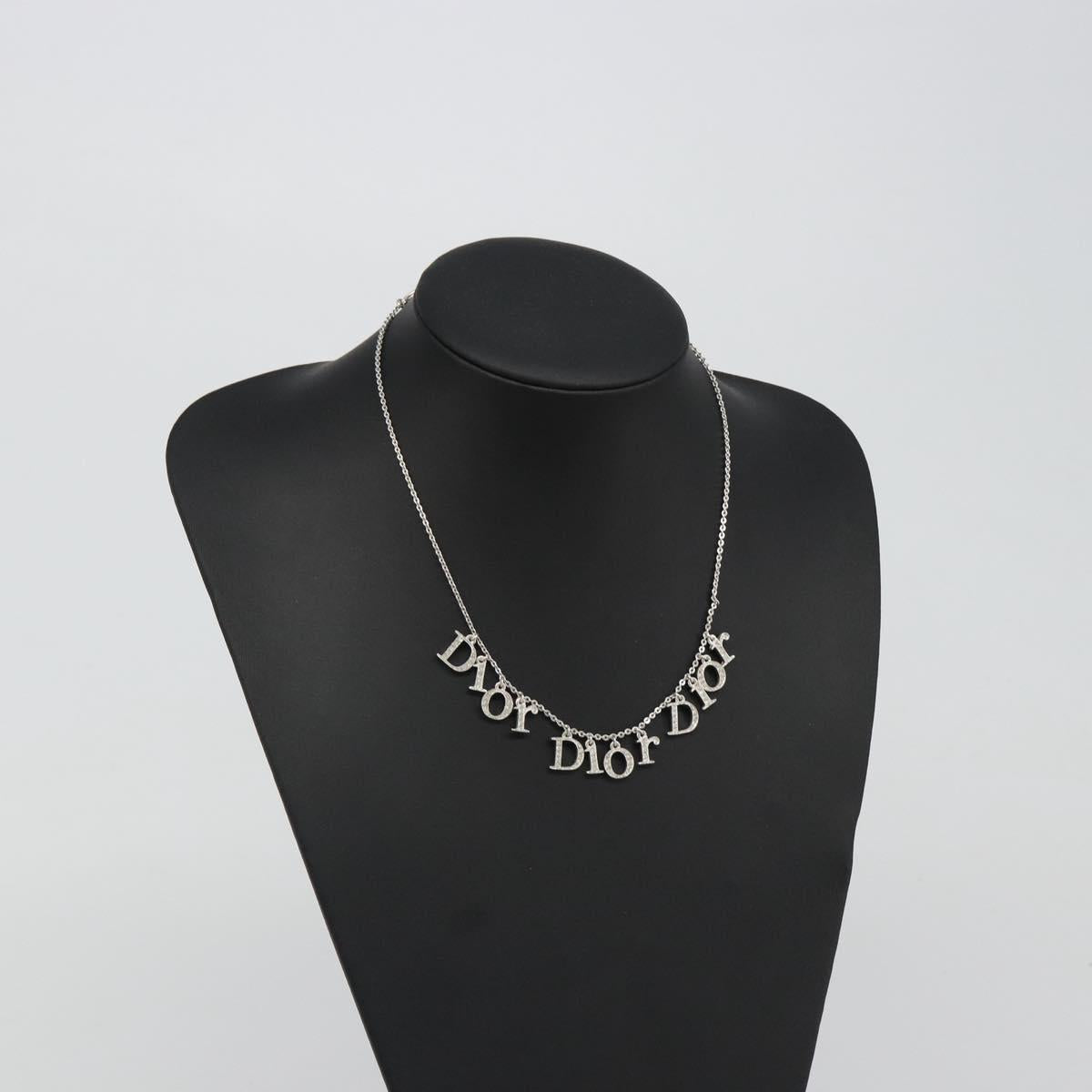 Christian Dior Necklace metal Silver Auth SW2383V