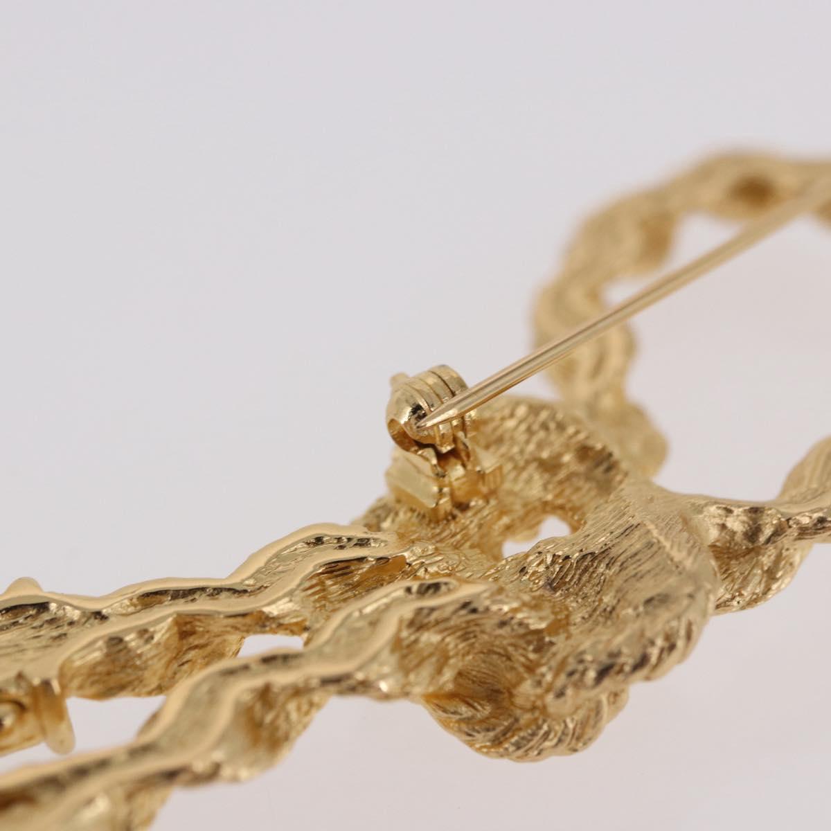 Christian Dior Tassel Motif Brooch metal Gold Auth SW2385V