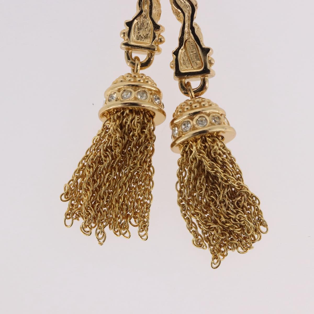 Christian Dior Tassel Motif Brooch metal Gold Auth SW2385V