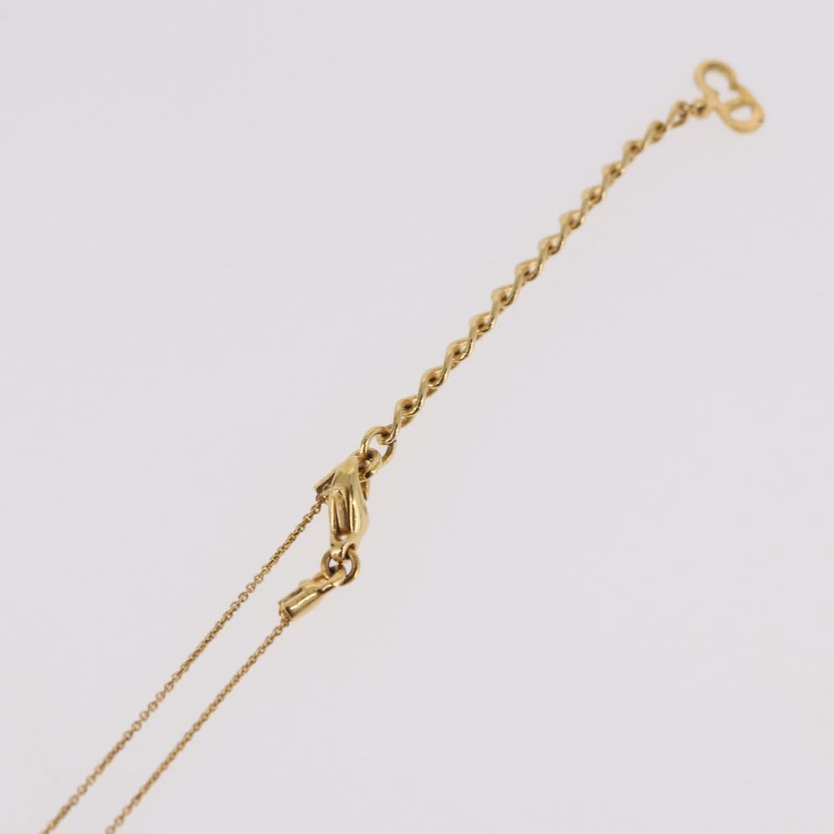 Christian Dior CD Logo Necklace metal Gold Tone Auth SW2388
