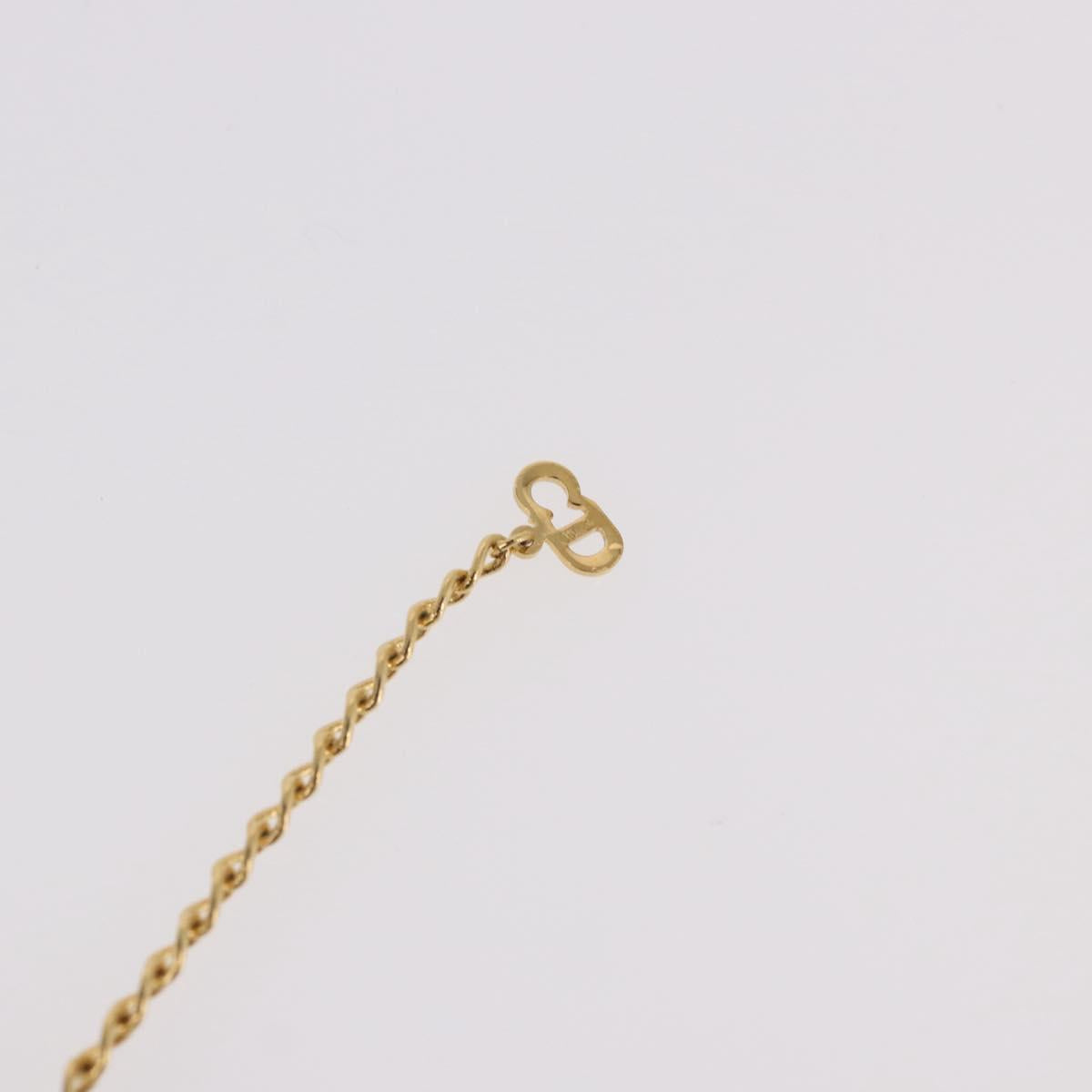 Christian Dior CD Logo Necklace metal Gold Tone Auth SW2388