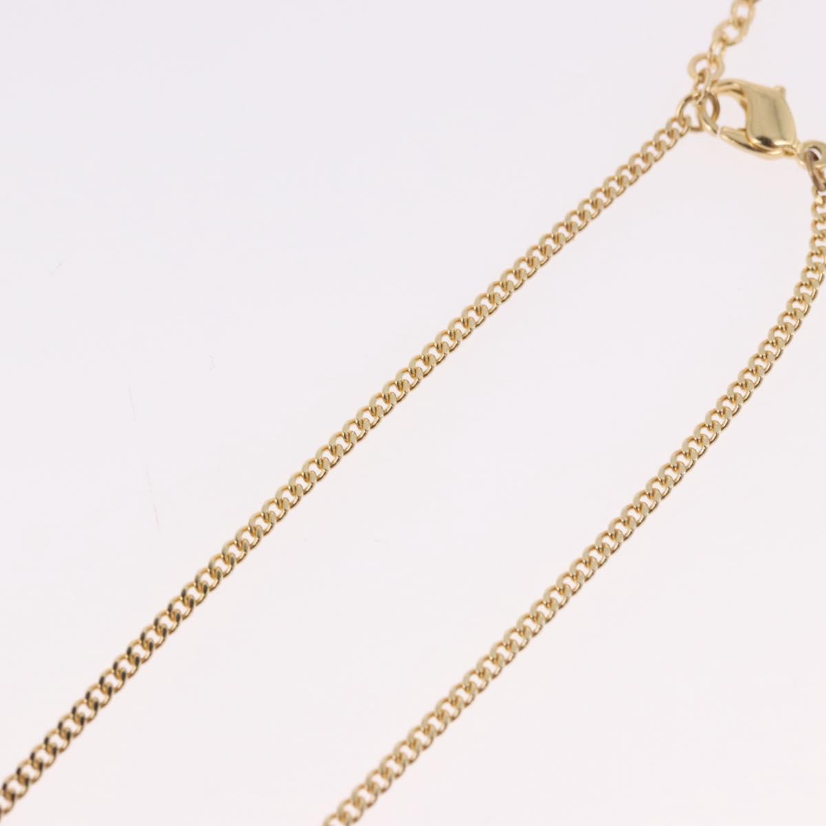 Christian Dior Earring Necklace metal set Gold Tone Auth SW2395V