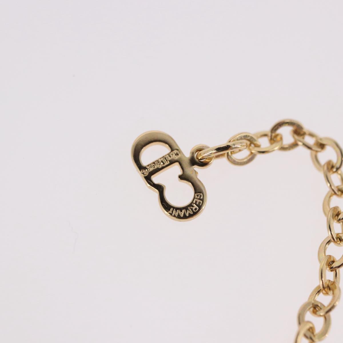 Christian Dior Earring Necklace metal set Gold Tone Auth SW2395V