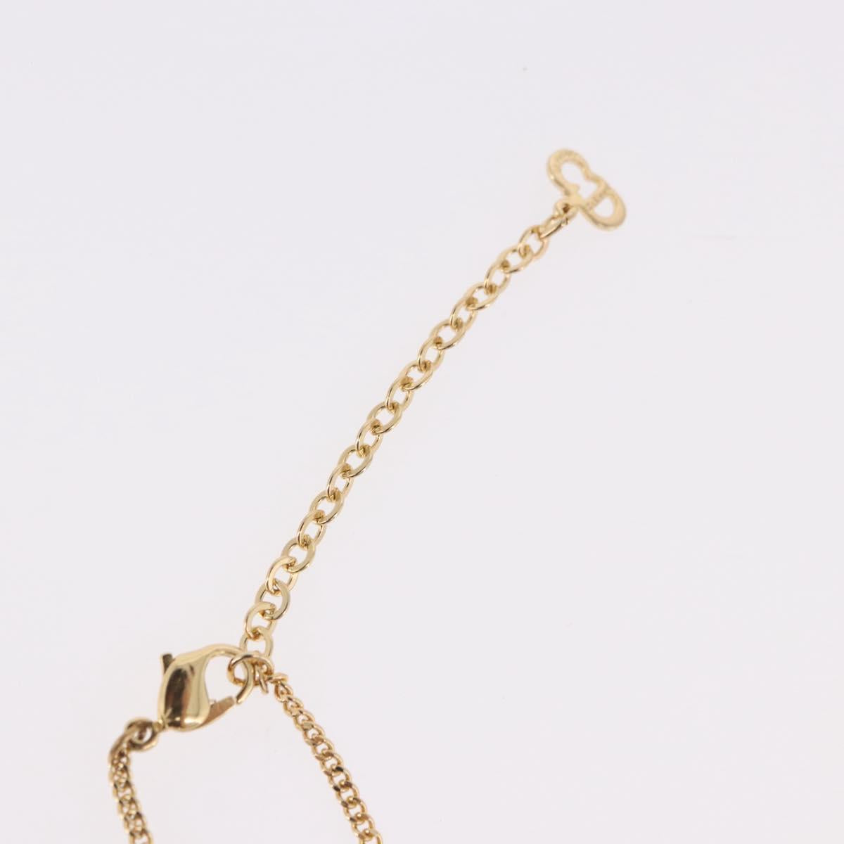 Christian Dior Earring Necklace metal set Gold Tone Auth SW2395V
