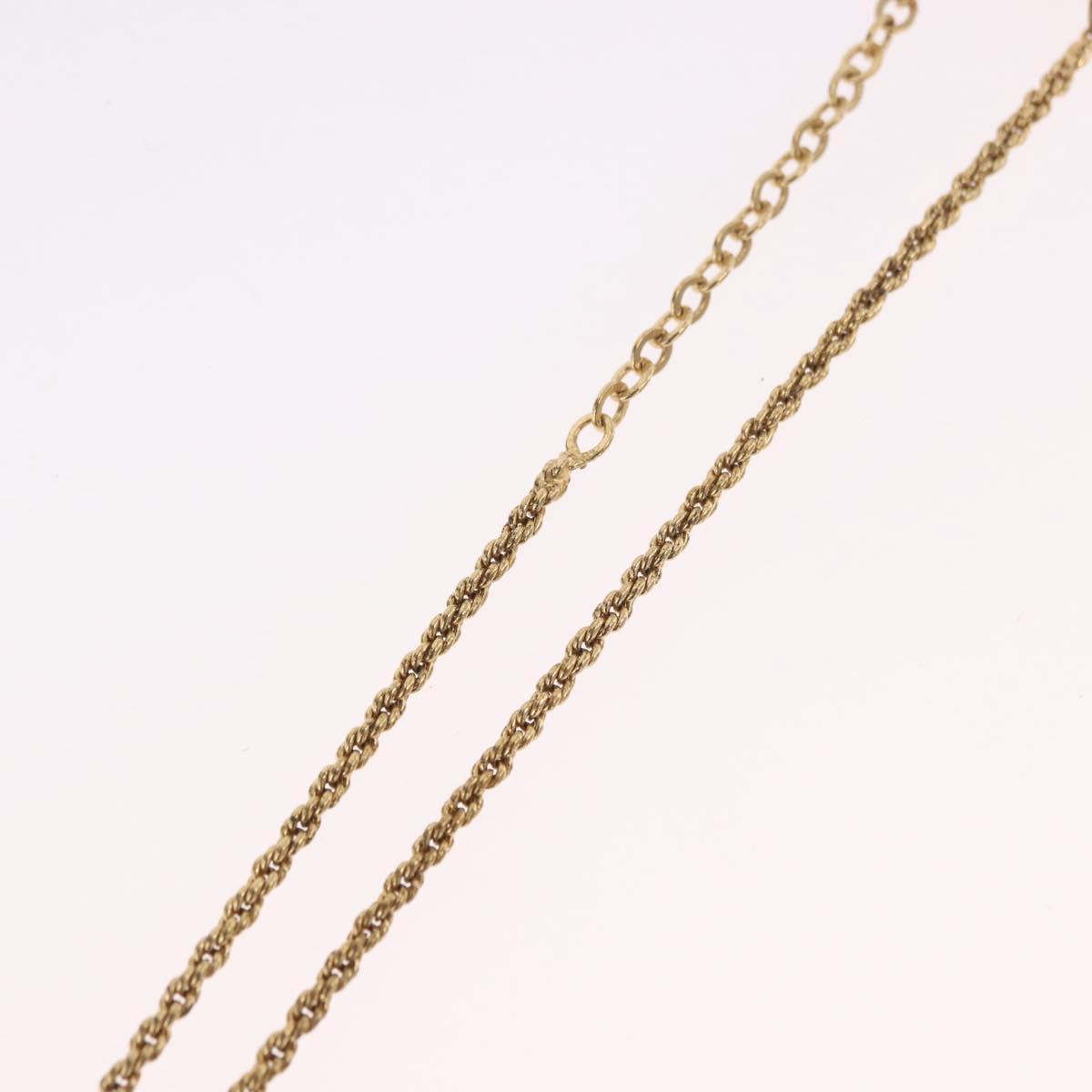 Christian Dior CD Logo Round Necklace metal Gold Auth SW2396