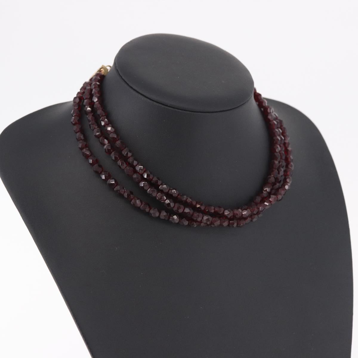 Christian Dior Necklace metal Bordeaux Auth SW2397V