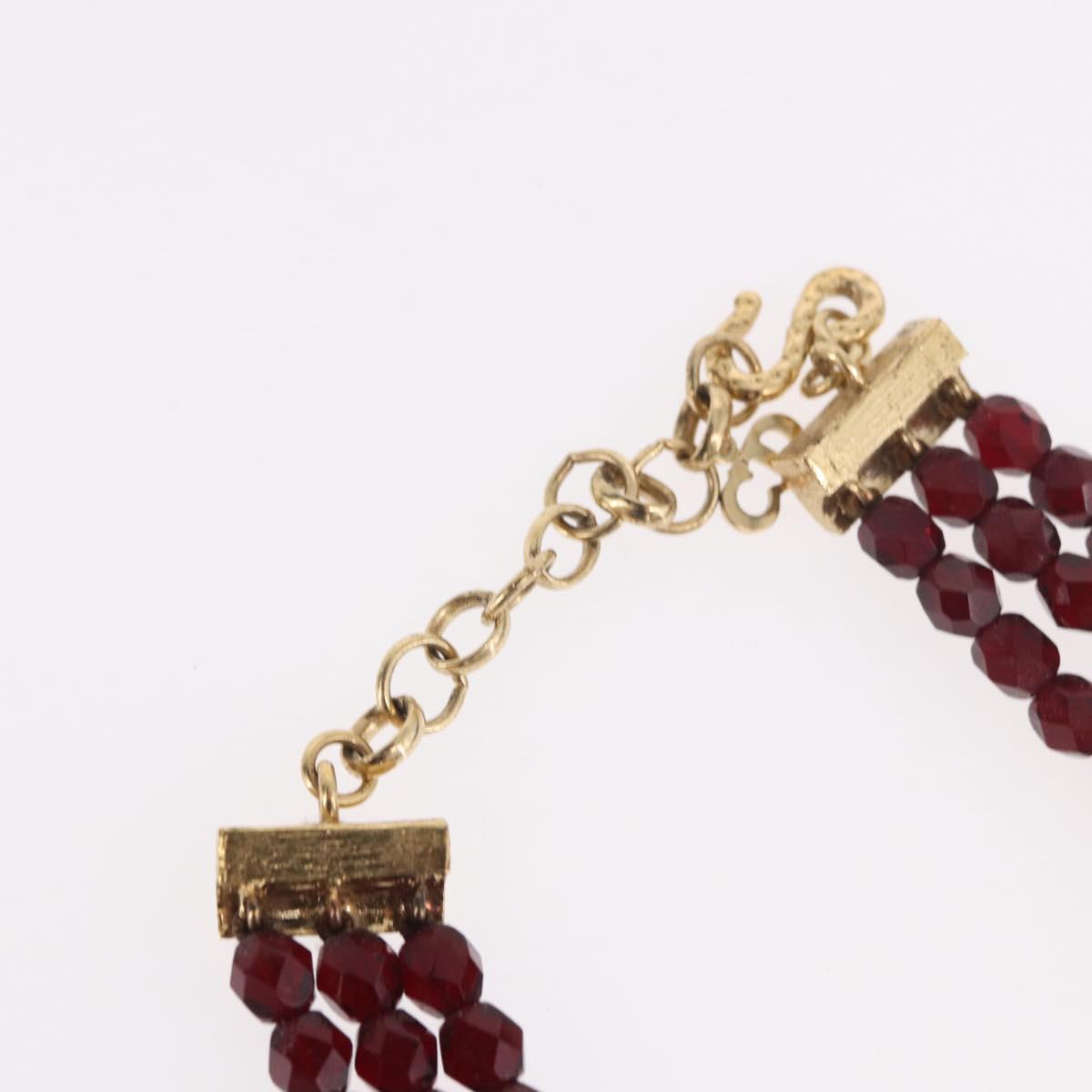 Christian Dior Necklace metal Bordeaux Auth SW2397V
