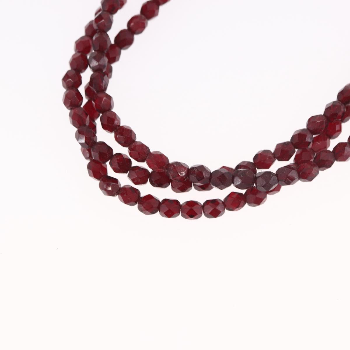 Christian Dior Necklace metal Bordeaux Auth SW2397V