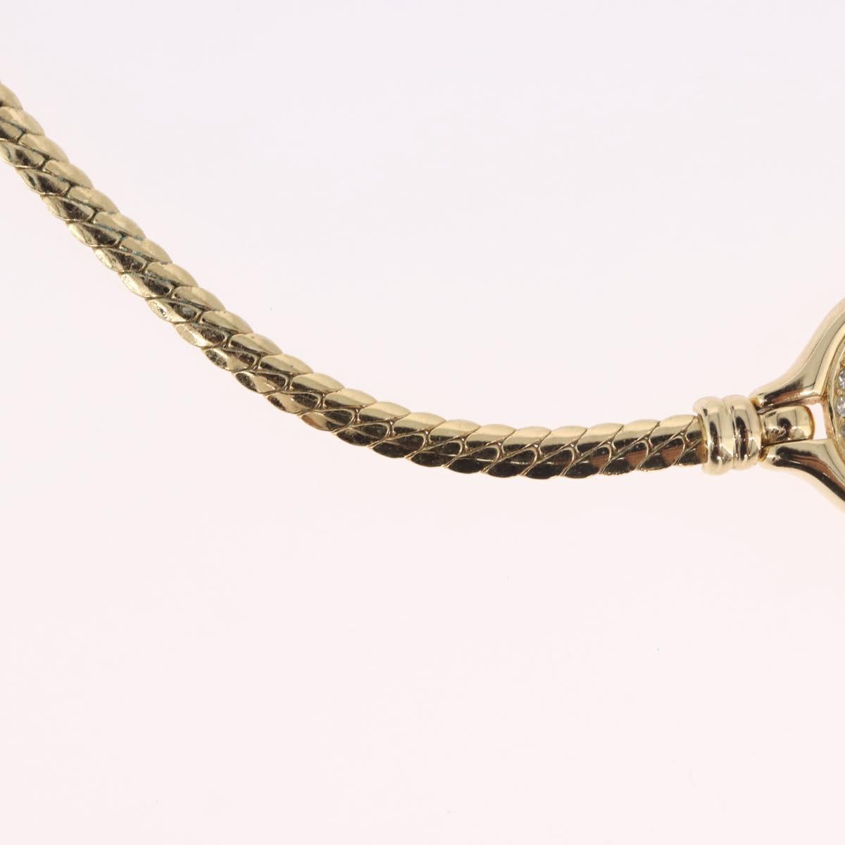 Christian Dior Rhinestone Necklace metal Gold Auth SW2398V