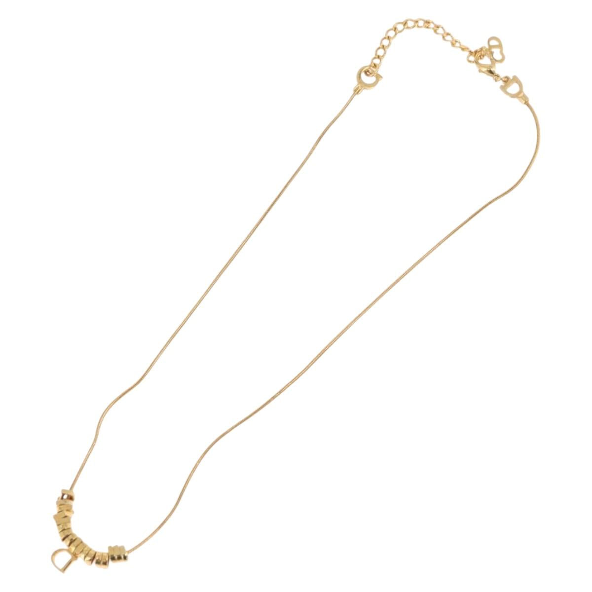 Christian Dior Necklace metal Gold Auth SW2413V