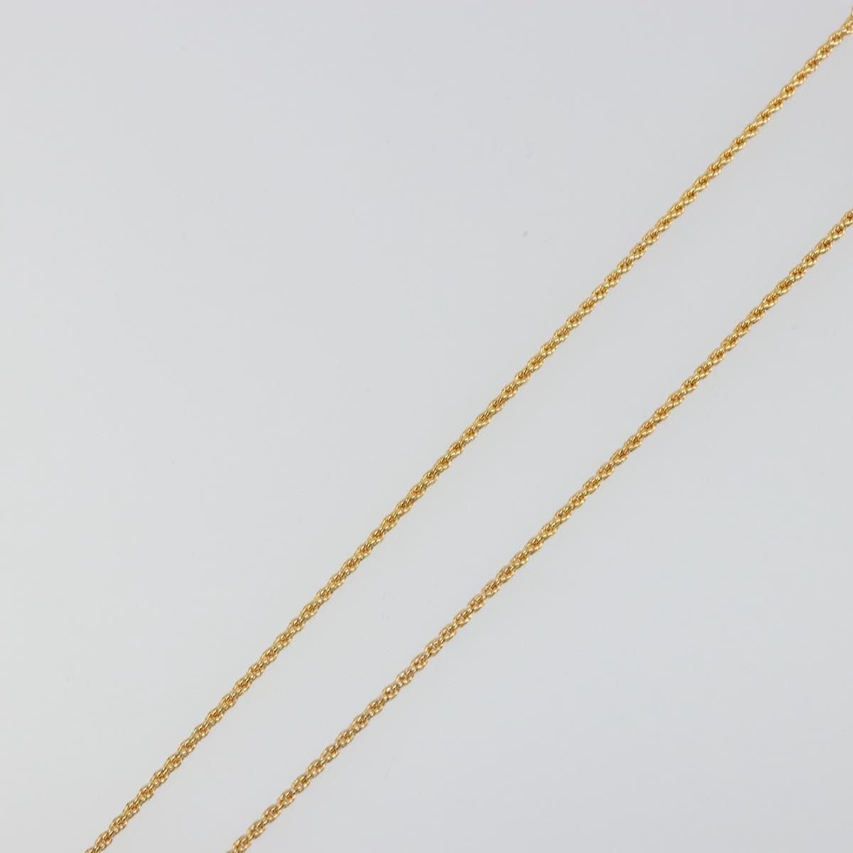 Christian Dior Rhinestone Necklace metal Gold Auth SW2415