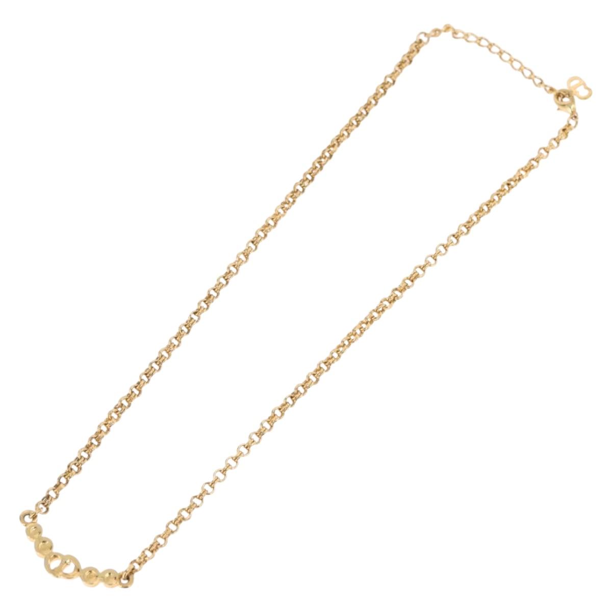 Christian Dior Necklace metal Gold Auth SW2416