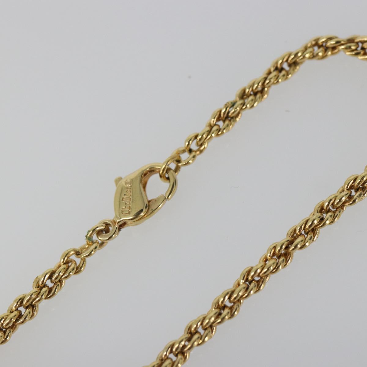 Christian Dior Vintage Coins Necklace metal Gold Auth SW2424V