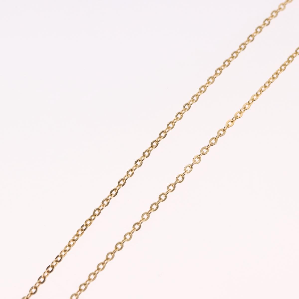 Christian Dior Rhinestone Heart Necklace metal Gold Auth SW2427