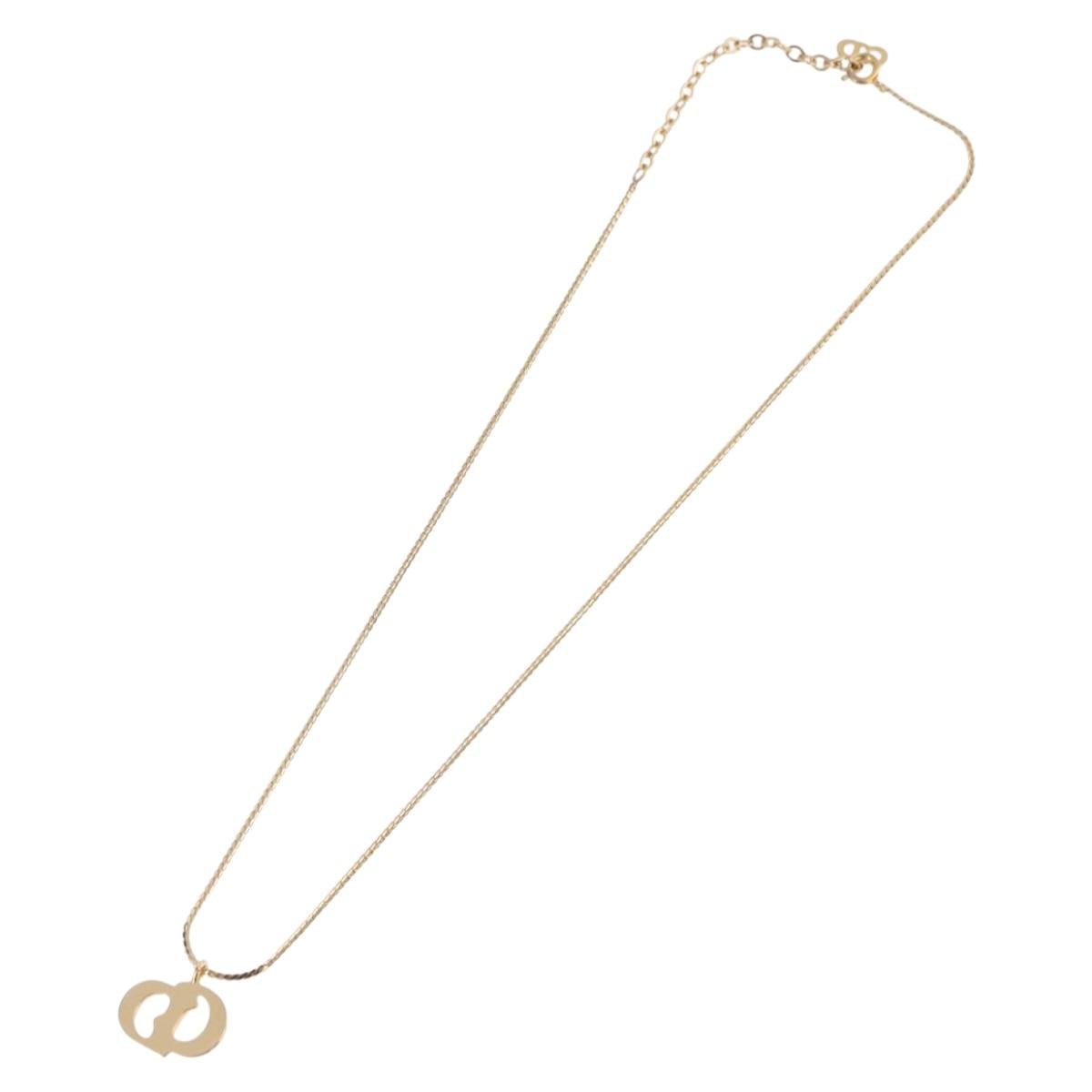 Christian Dior Necklace metal Gold Auth SW2437
