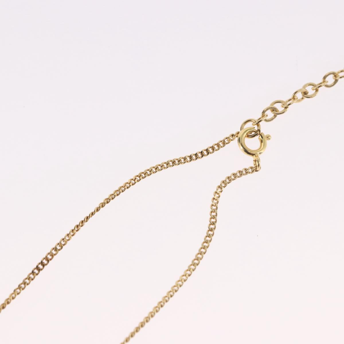 Christian Dior Rhinestone Necklace metal Gold Auth SW2439V