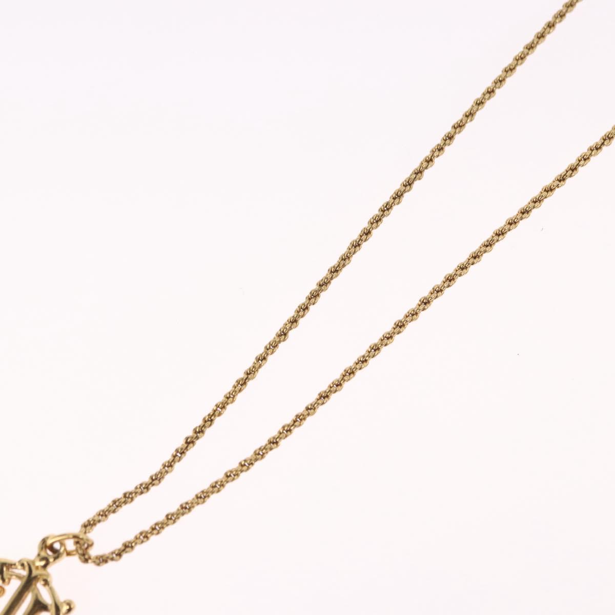Christian Dior Necklace Metal Gold Tone Auth SW2457