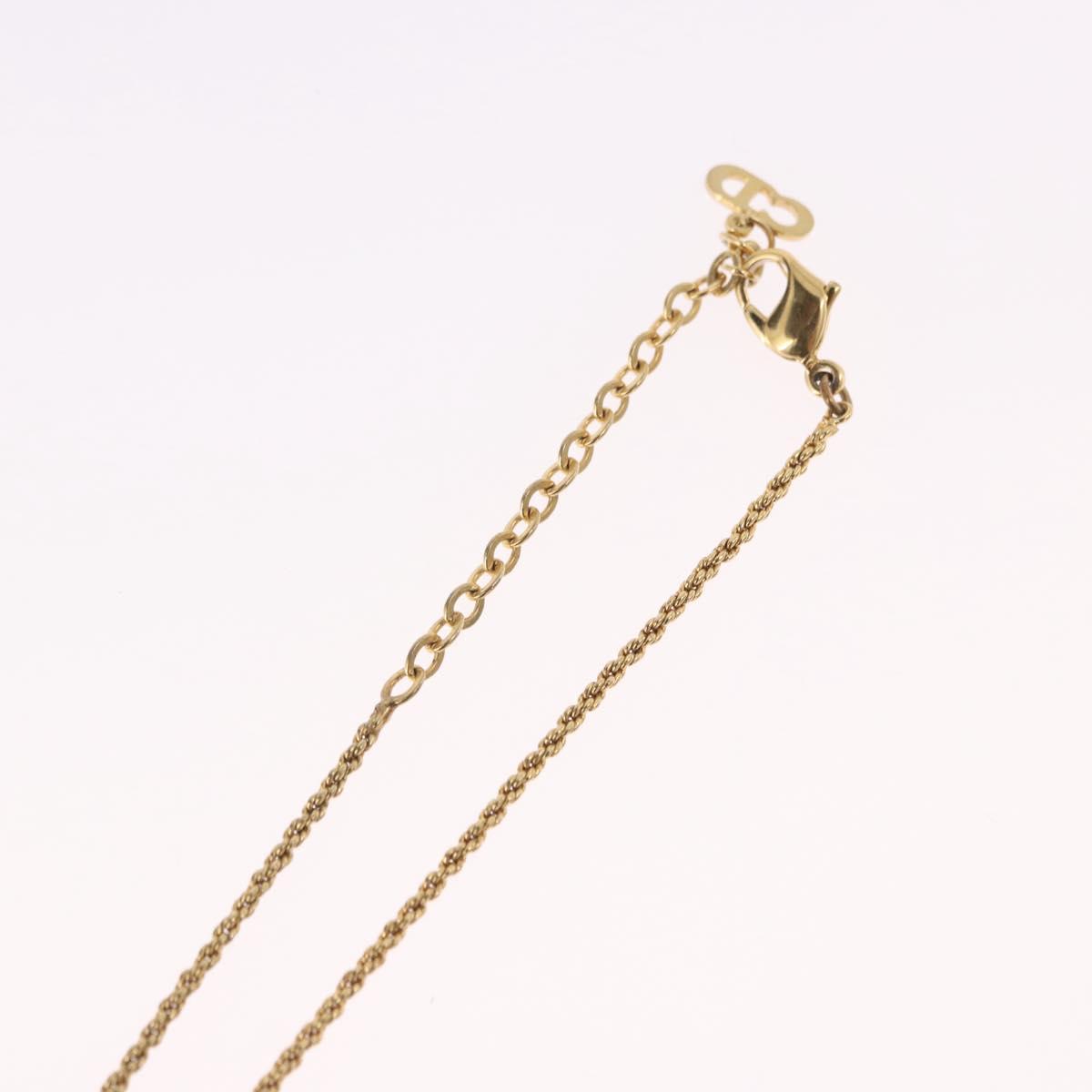 Christian Dior Necklace Metal Gold Tone Auth SW2457