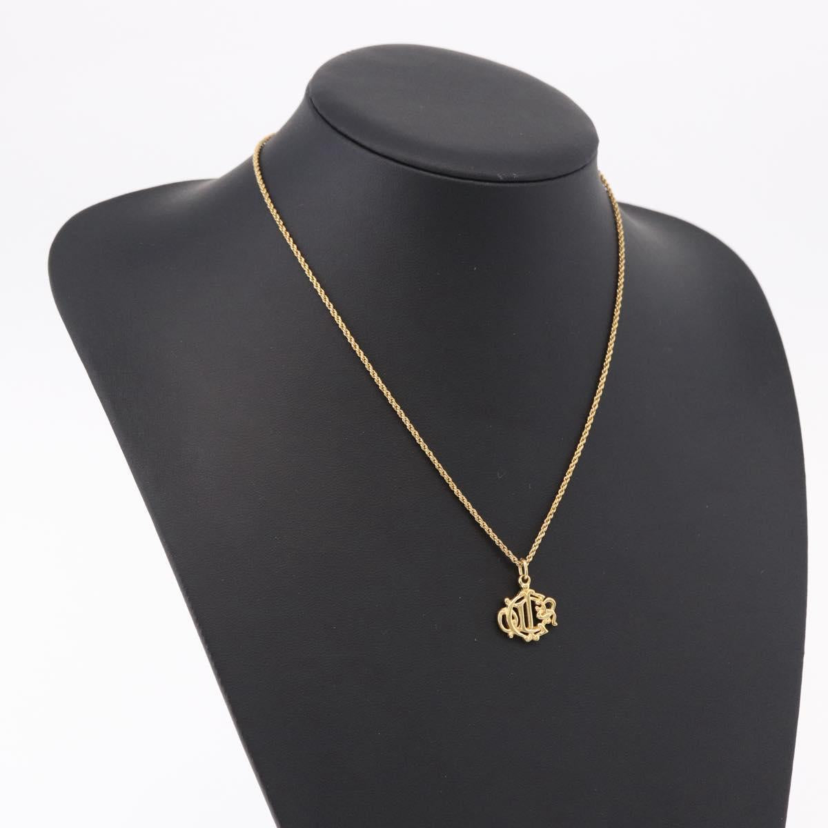 Christian Dior Necklace Metal Gold Tone Auth SW2457