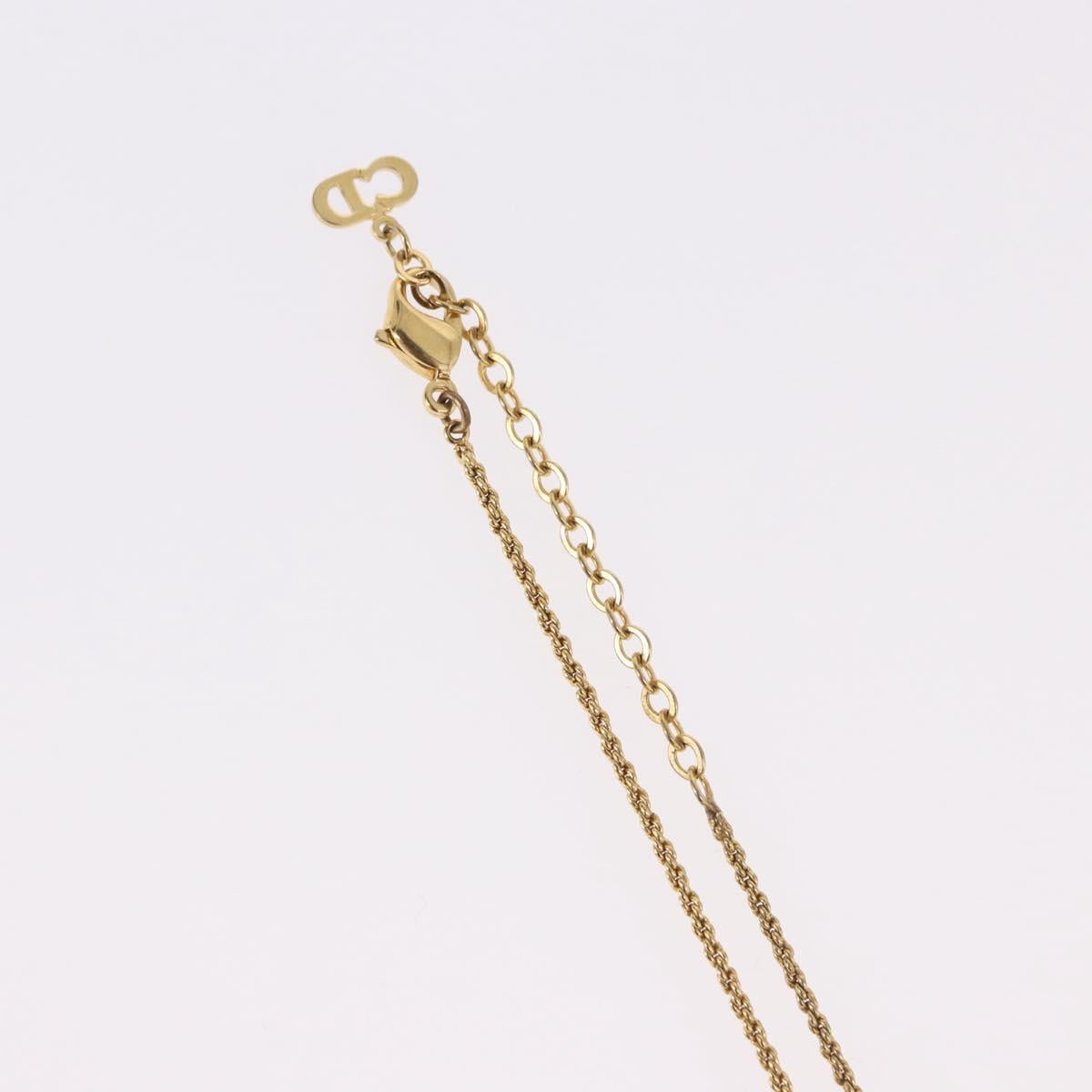 Christian Dior Necklace Metal Gold Tone Auth SW2457