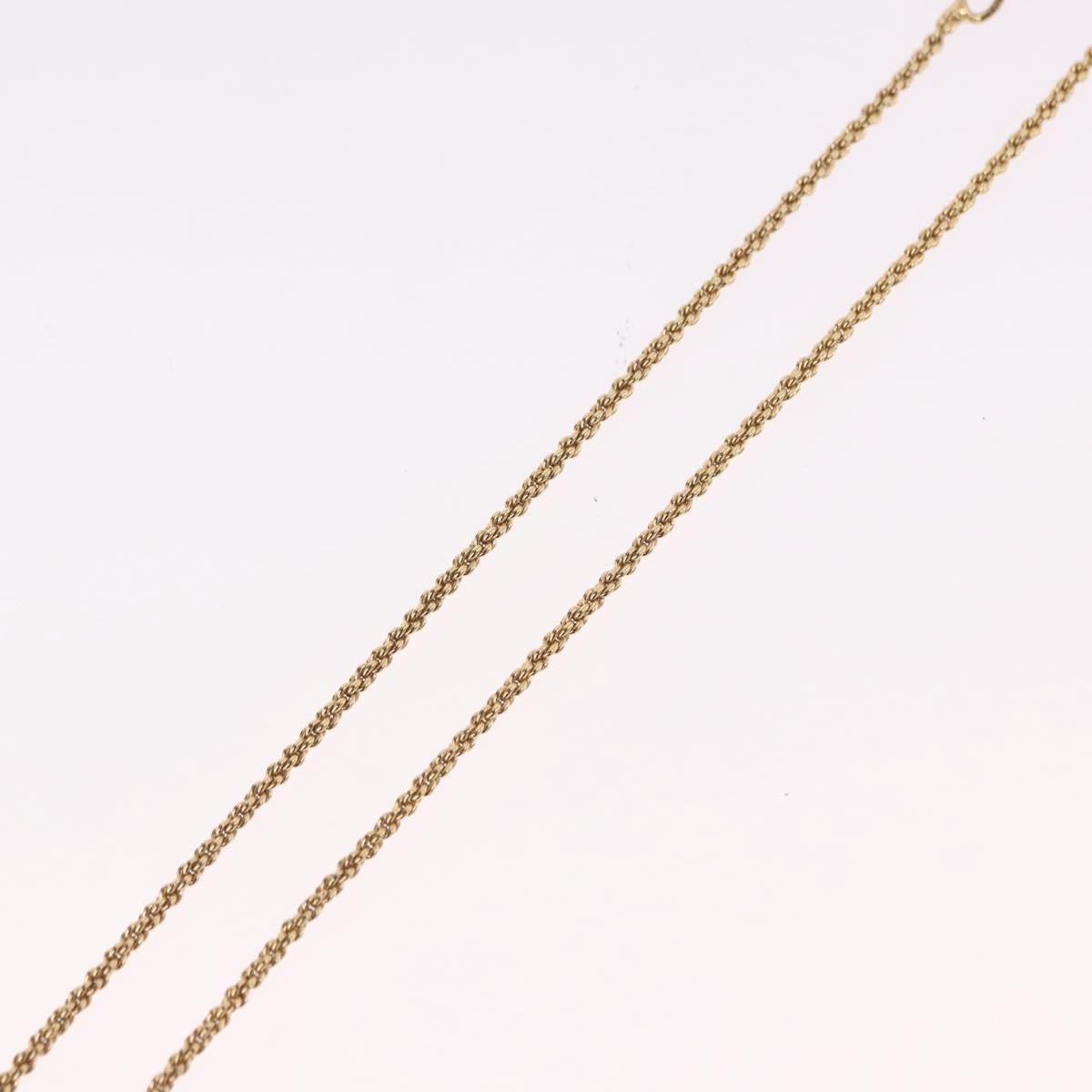 Christian Dior Ribbon Necklace Metal Gold Tone Auth SW2467